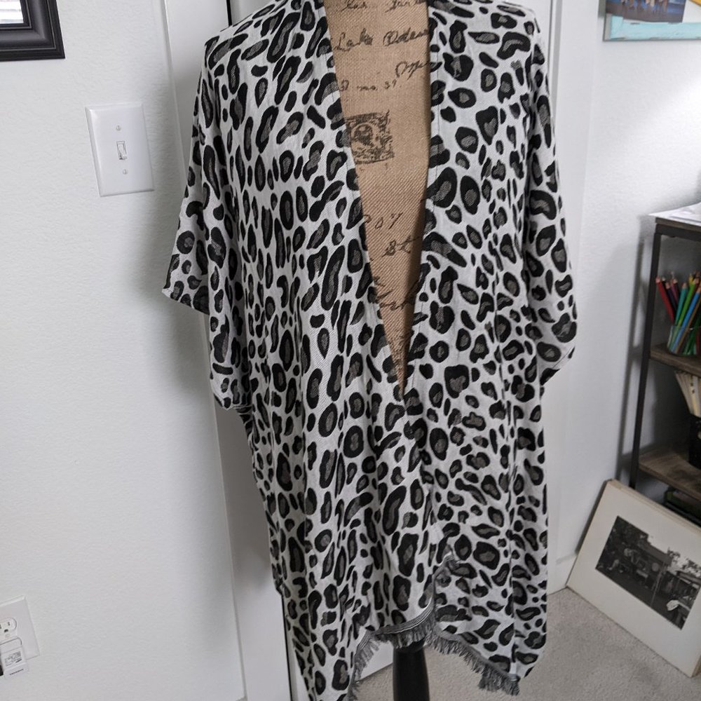 Chico's Jacquard Leopard Ruana